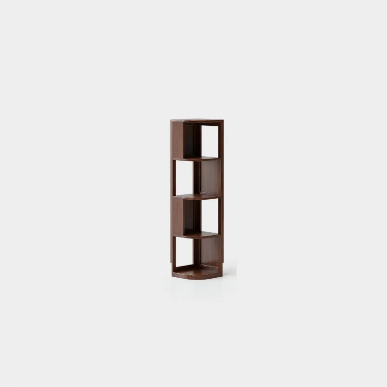 Mid-Century Wood Vertical Corner Bookshelf