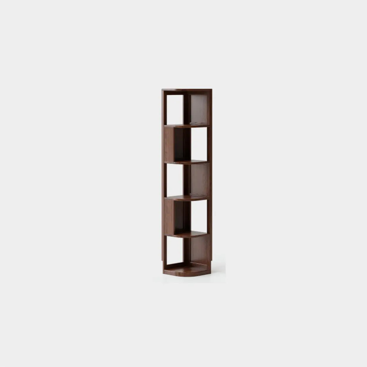 Mid-Century Wood Vertical Corner Bookshelf