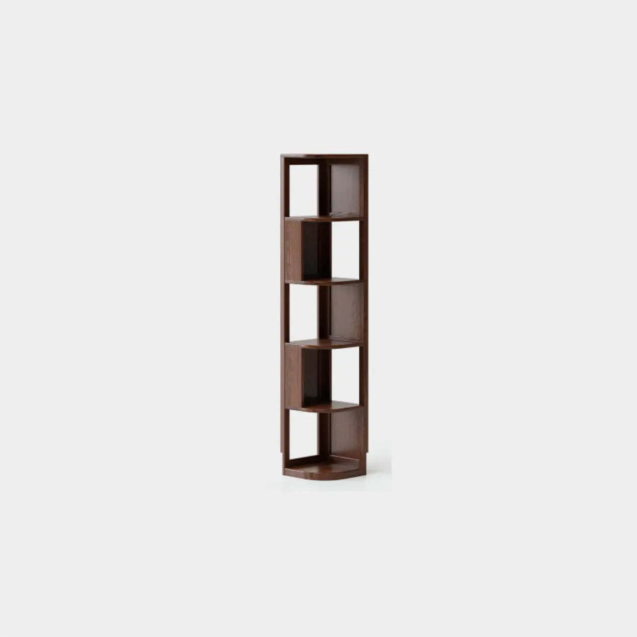 Mid-Century Wood Vertical Corner Bookshelf