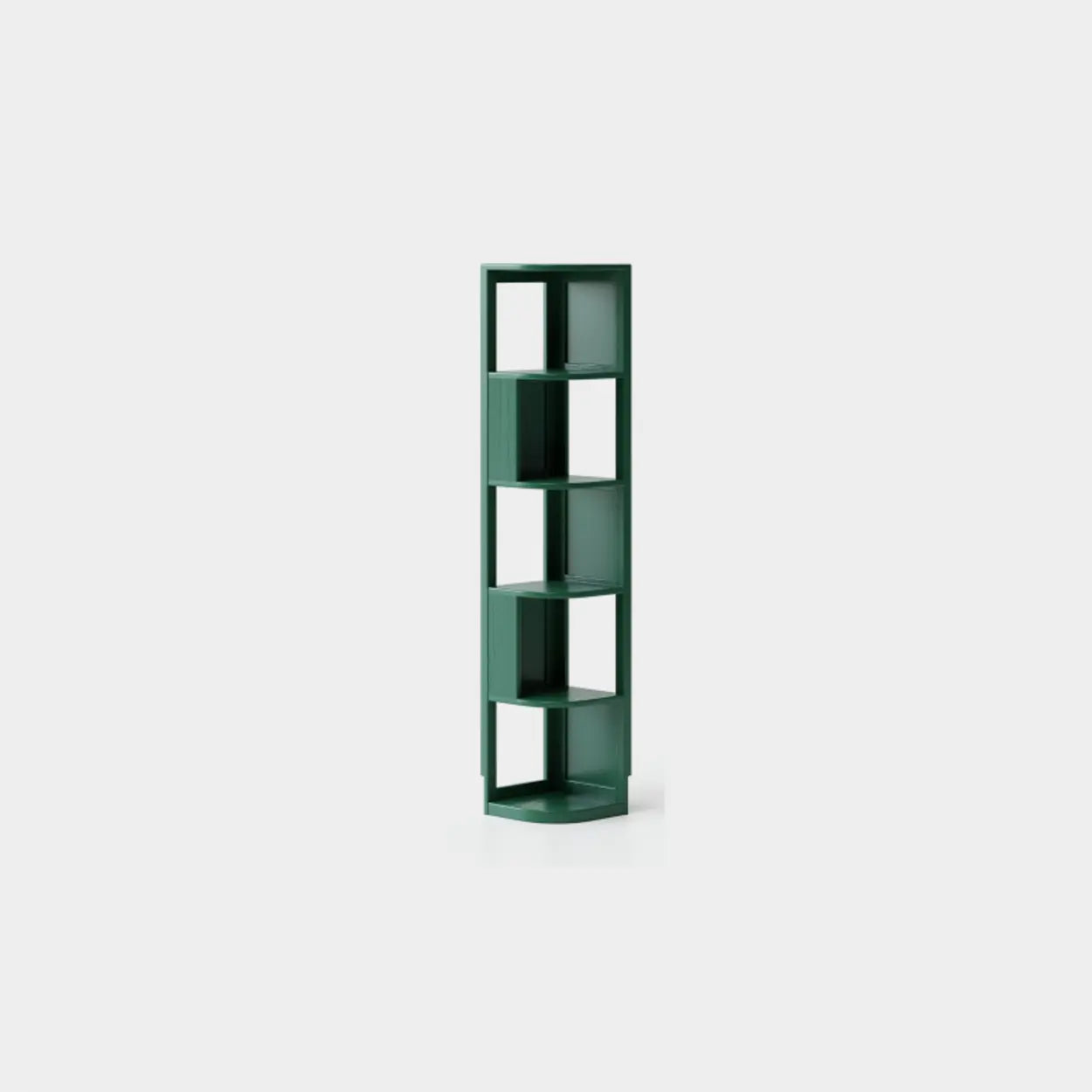 Mid-Century Wood Vertical Corner Bookshelf