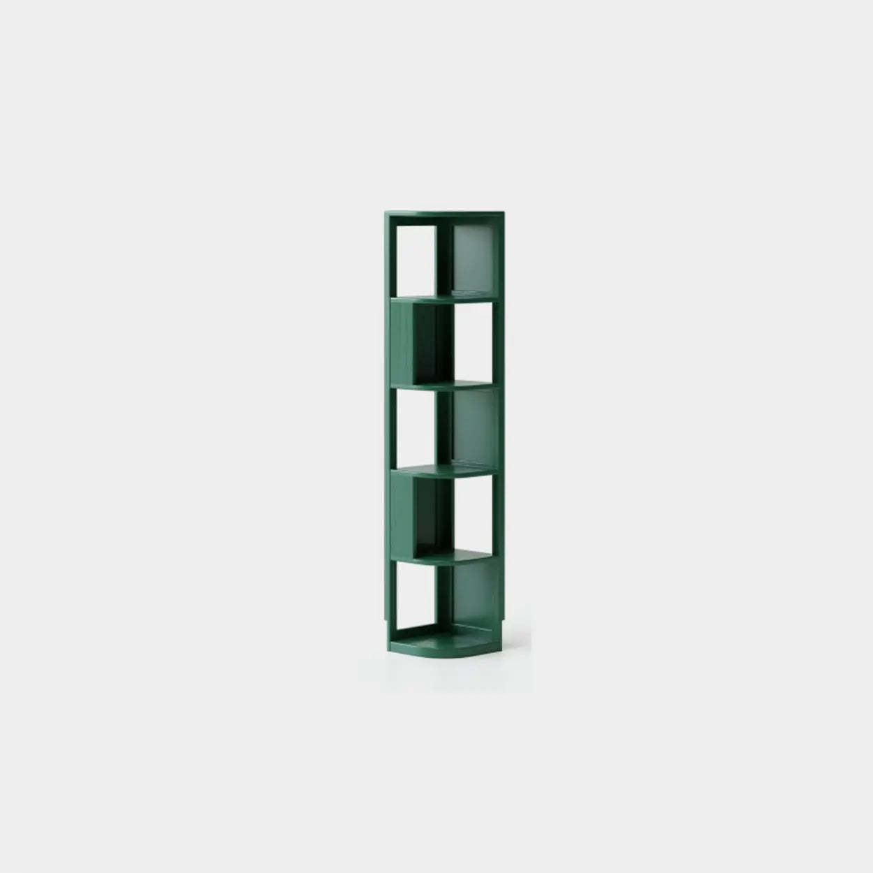 Mid-Century Wood Vertical Corner Bookshelf