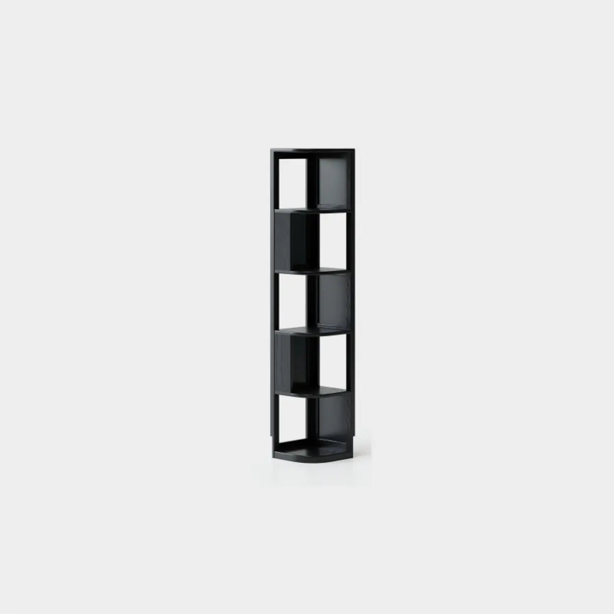Mid-Century Wood Vertical Corner Bookshelf