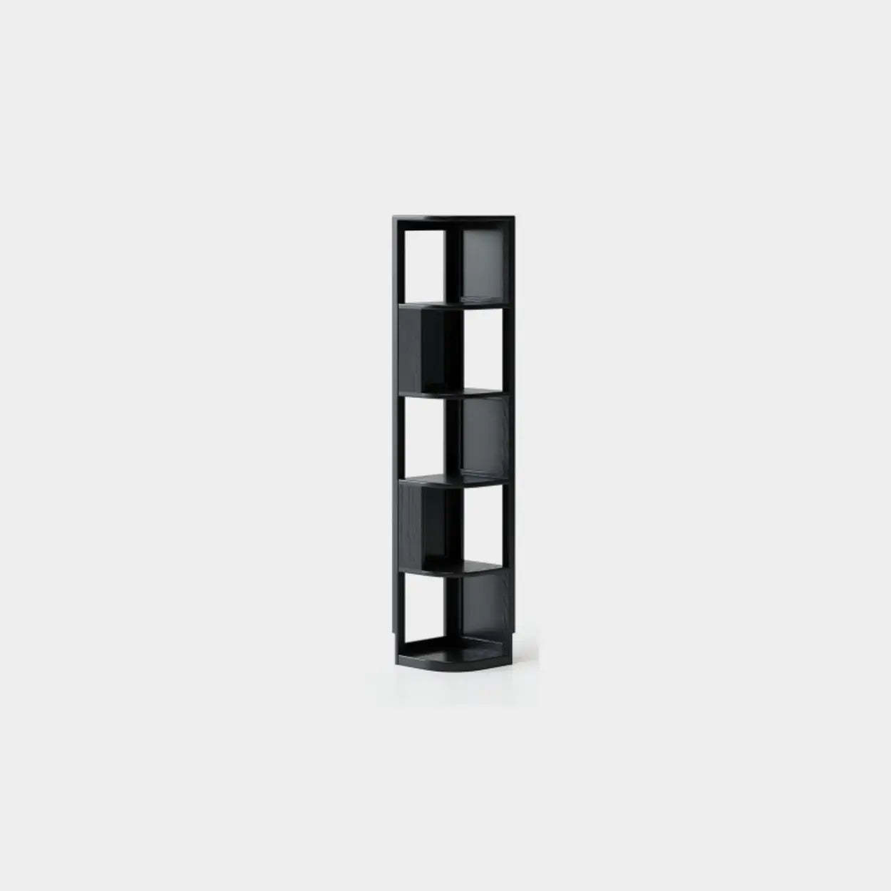 Mid-Century Wood Vertical Corner Bookshelf