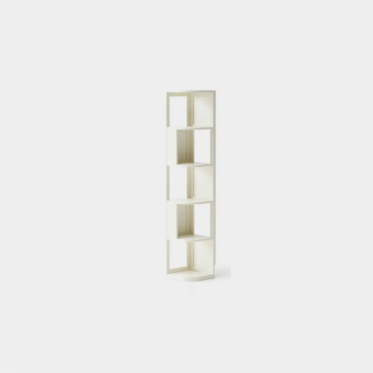 Mid-Century Wood Vertical Corner Bookshelf
