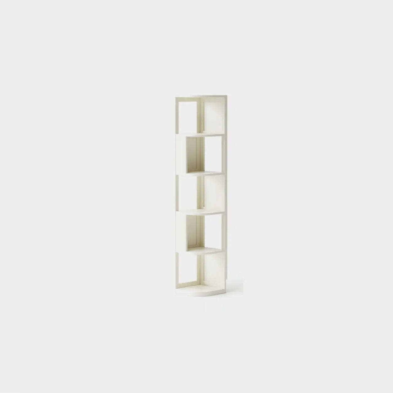 Mid-Century Wood Vertical Corner Bookshelf