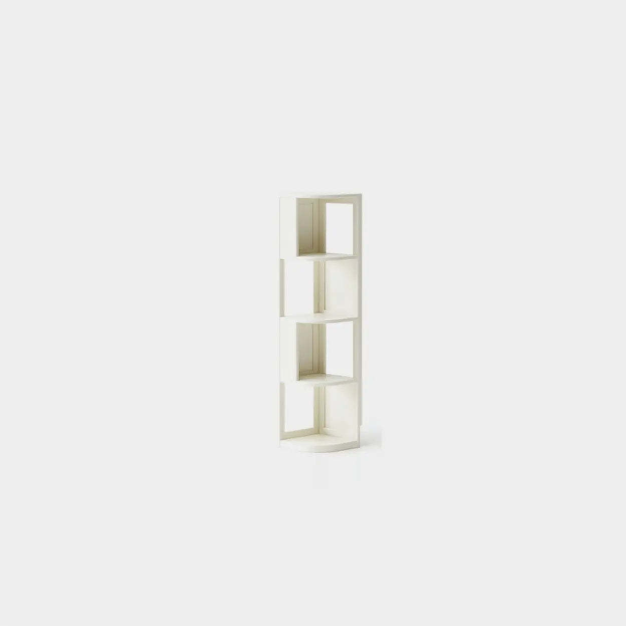 Mid-Century Wood Vertical Corner Bookshelf — Nut-Brown