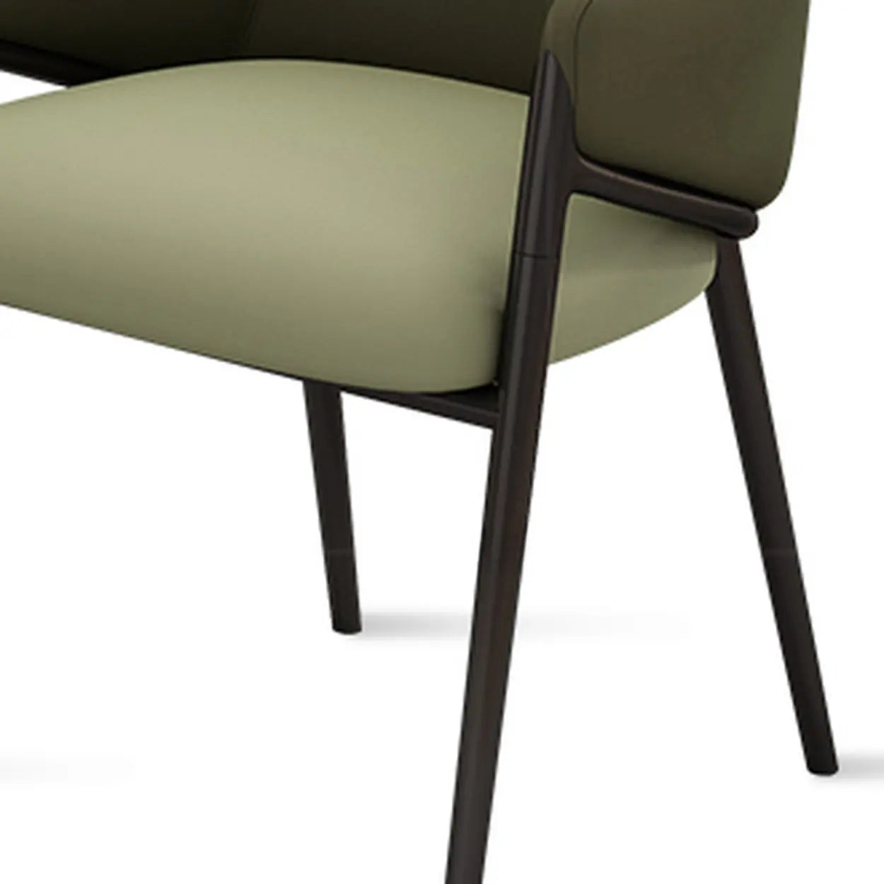 Mid-Century Upholstered Curved Back Dining Chair — Khaki