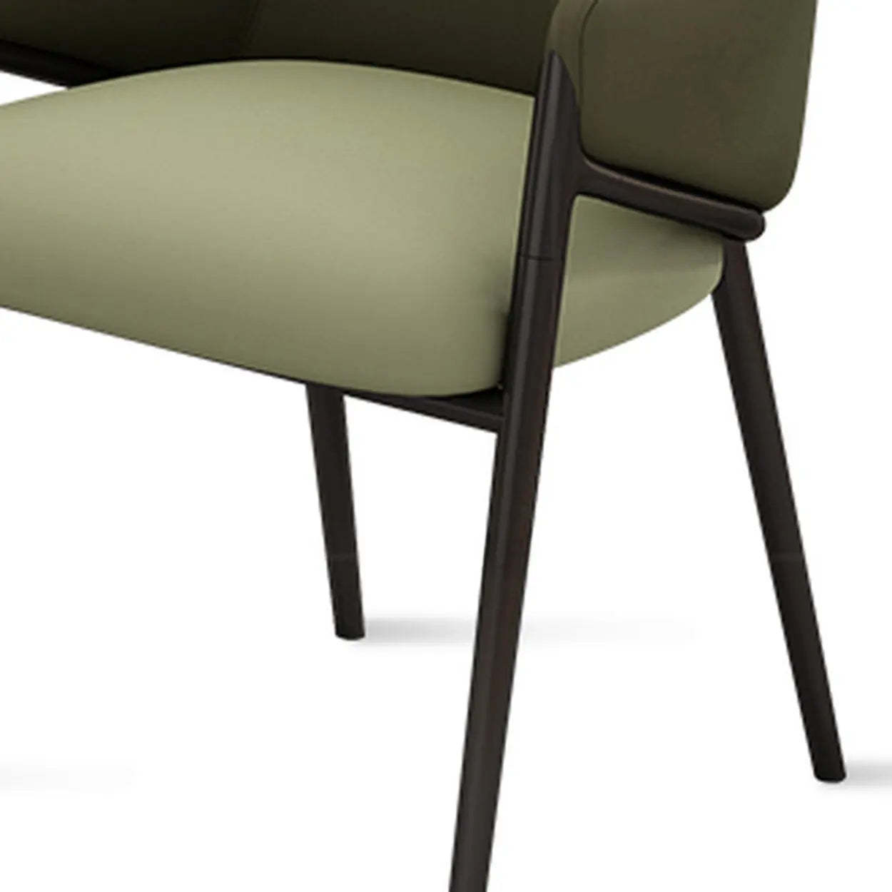 Mid-Century Upholstered Curved Back Dining Chair — Khaki