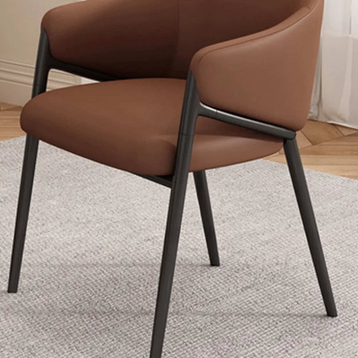 Mid-Century Upholstered Curved Back Dining Chair — Green/ Green