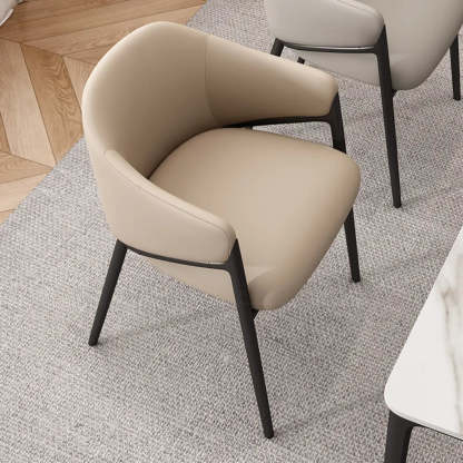 Mid-Century Upholstered Curved Back Dining Chair — Pink