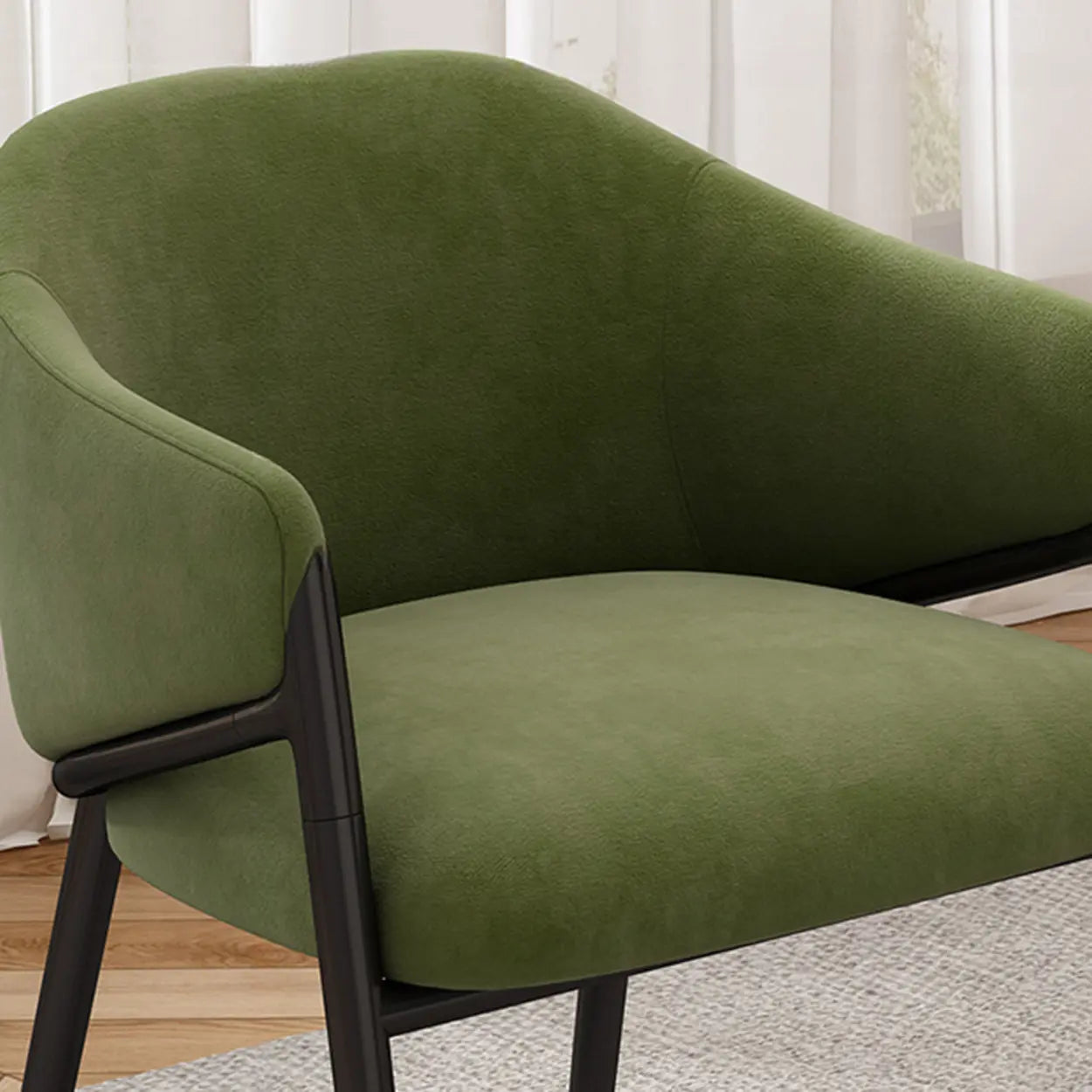 Mid-Century Upholstered Curved Back Dining Chair