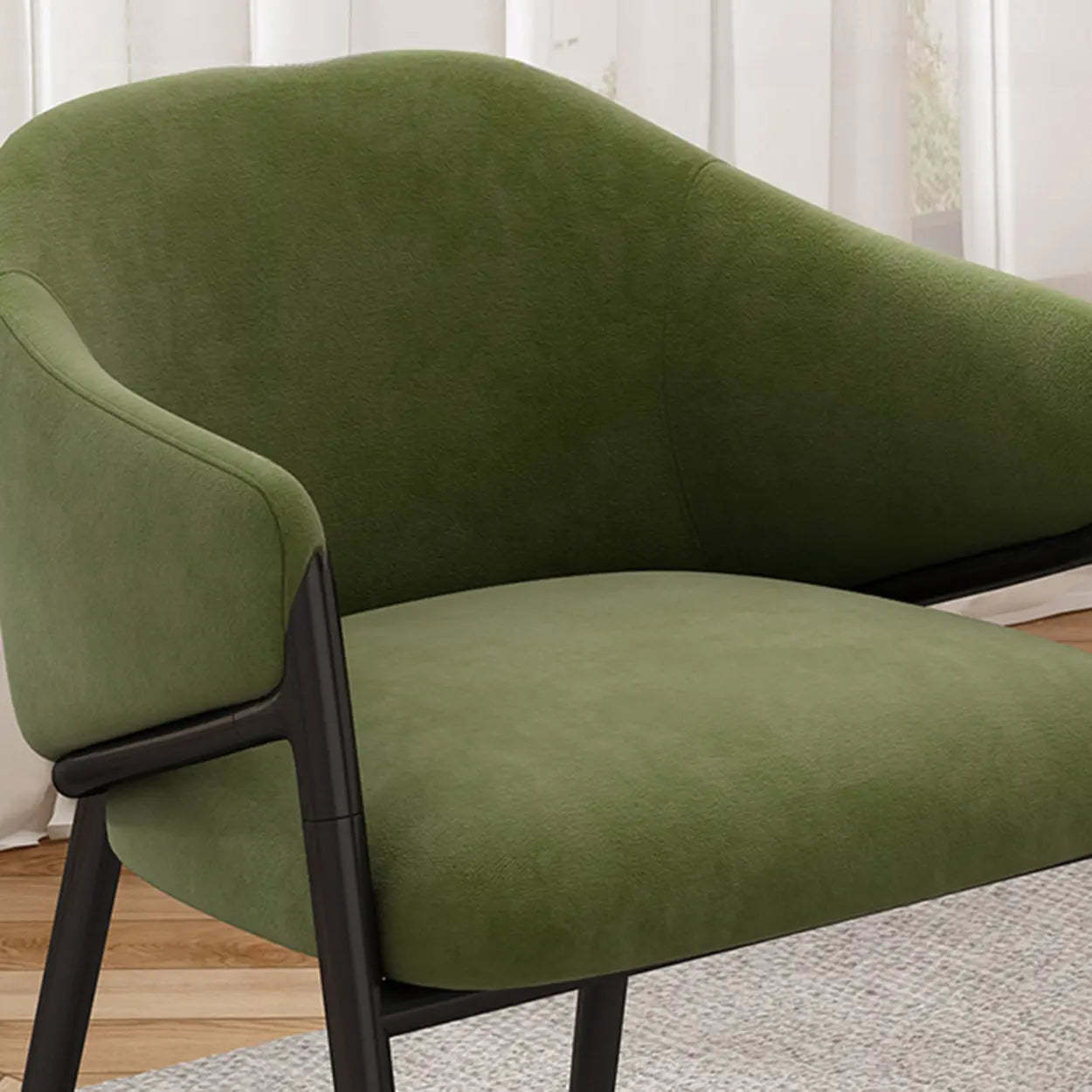 Mid-Century Upholstered Curved Back Dining Chair