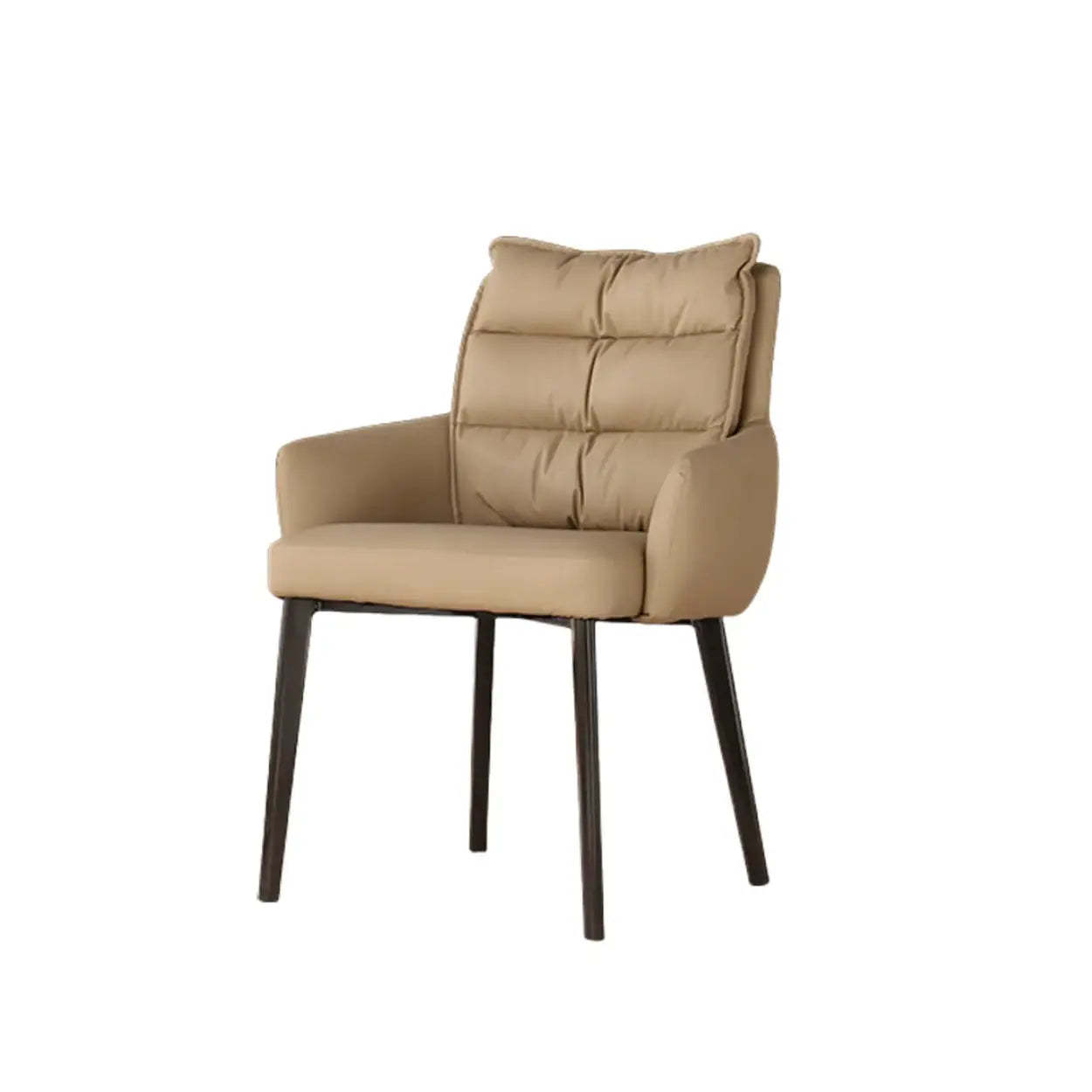 Mid-Century Faux Leather Dining Arm Chair