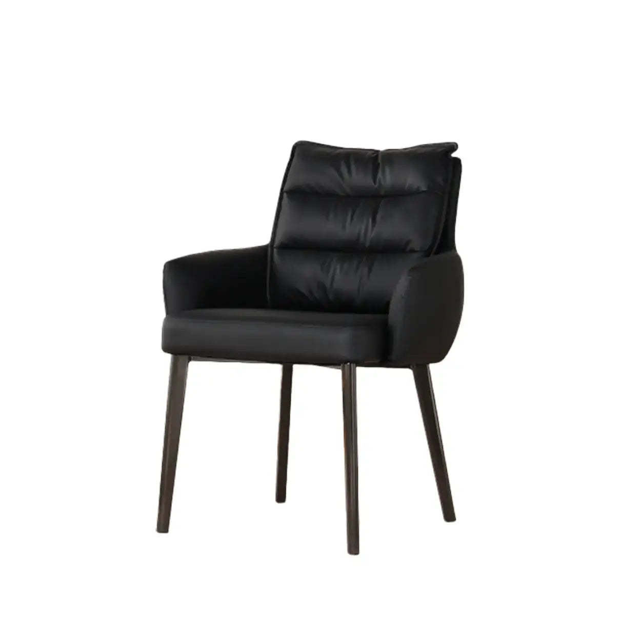 Leather faux arm dining chairs & benches in leather steel