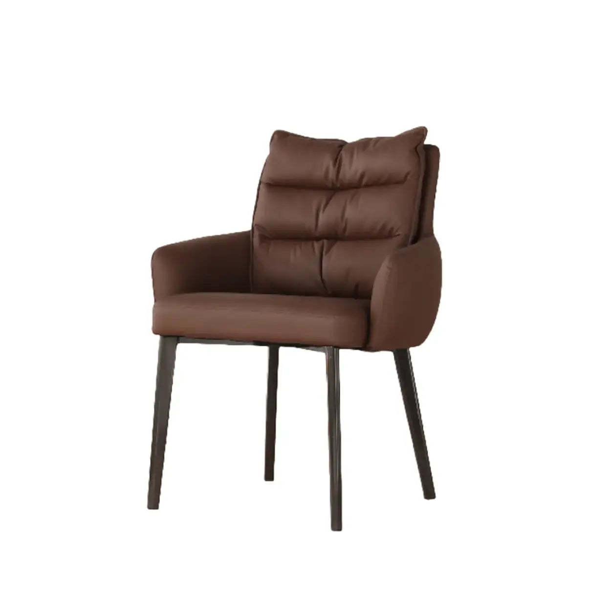 Mid-Century Faux Leather Dining Arm Chair