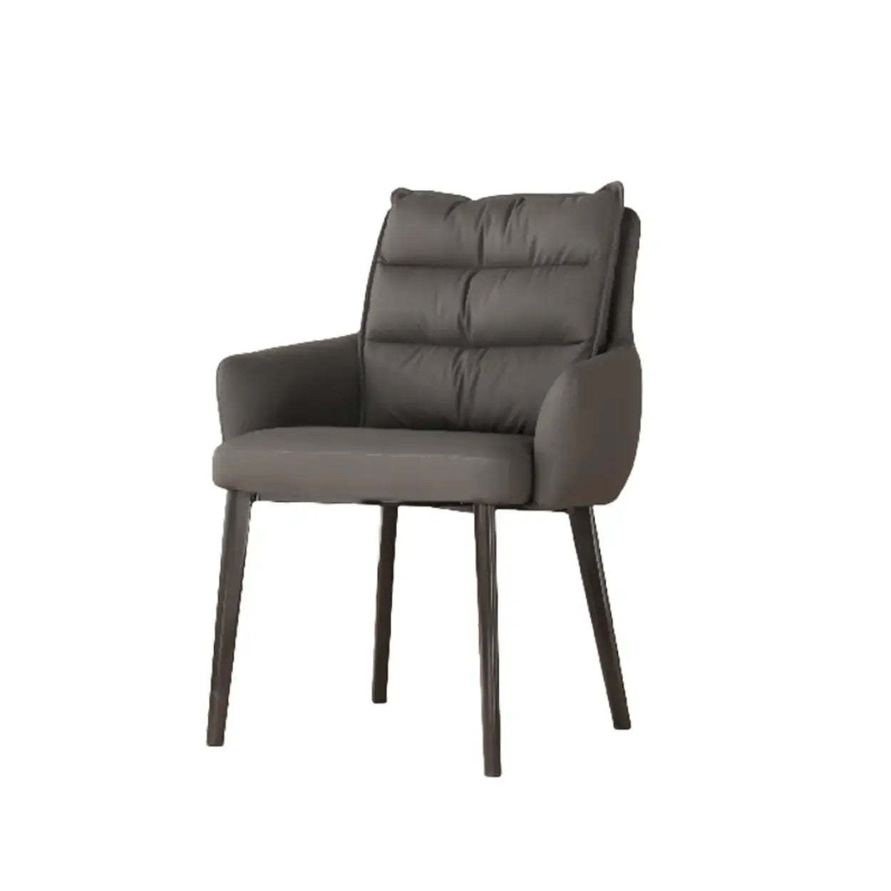 Mid-Century Faux Leather Dining Arm Chair