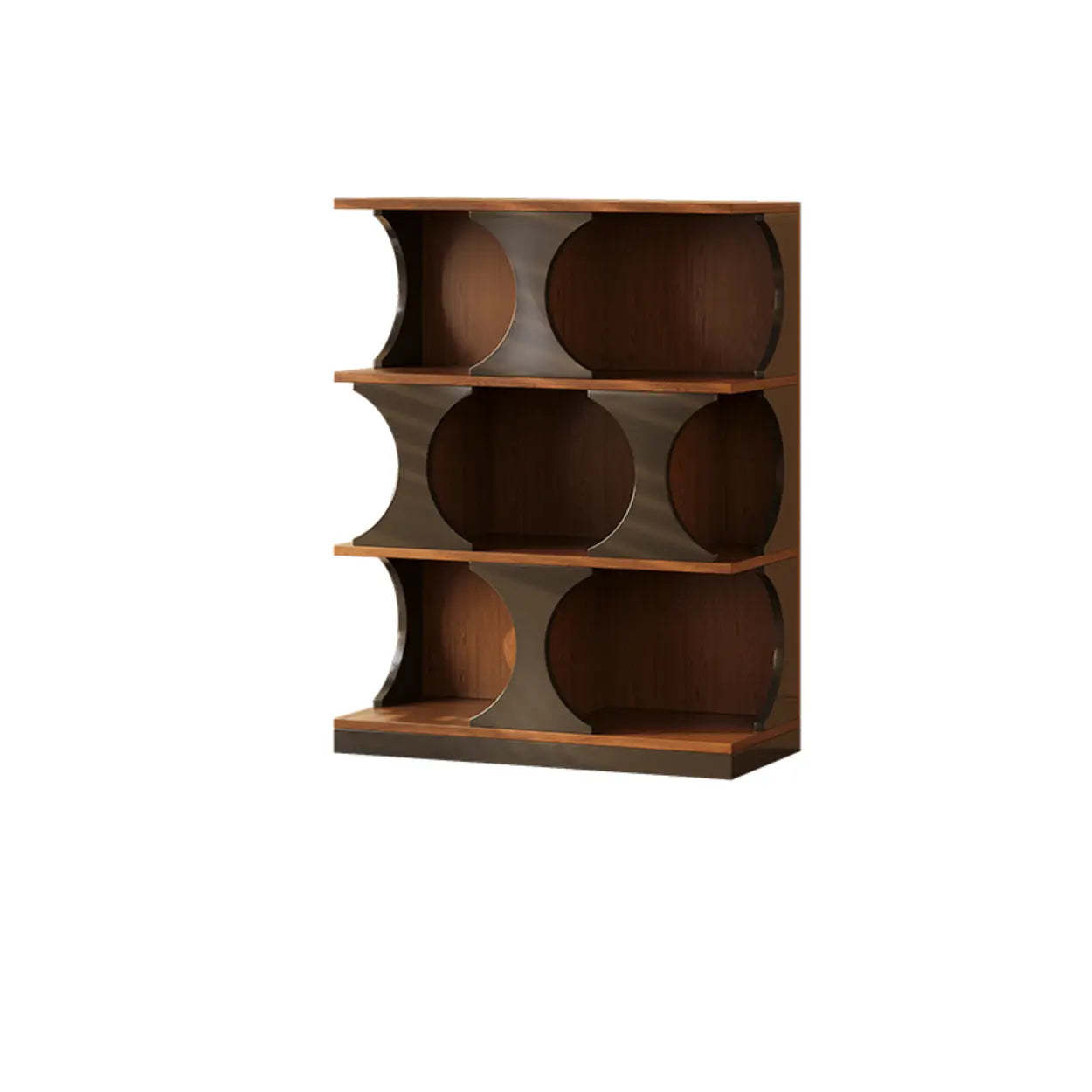 Lighom modern geometric bookshelf wood bookcases — 55" L x 13" W x 42" H