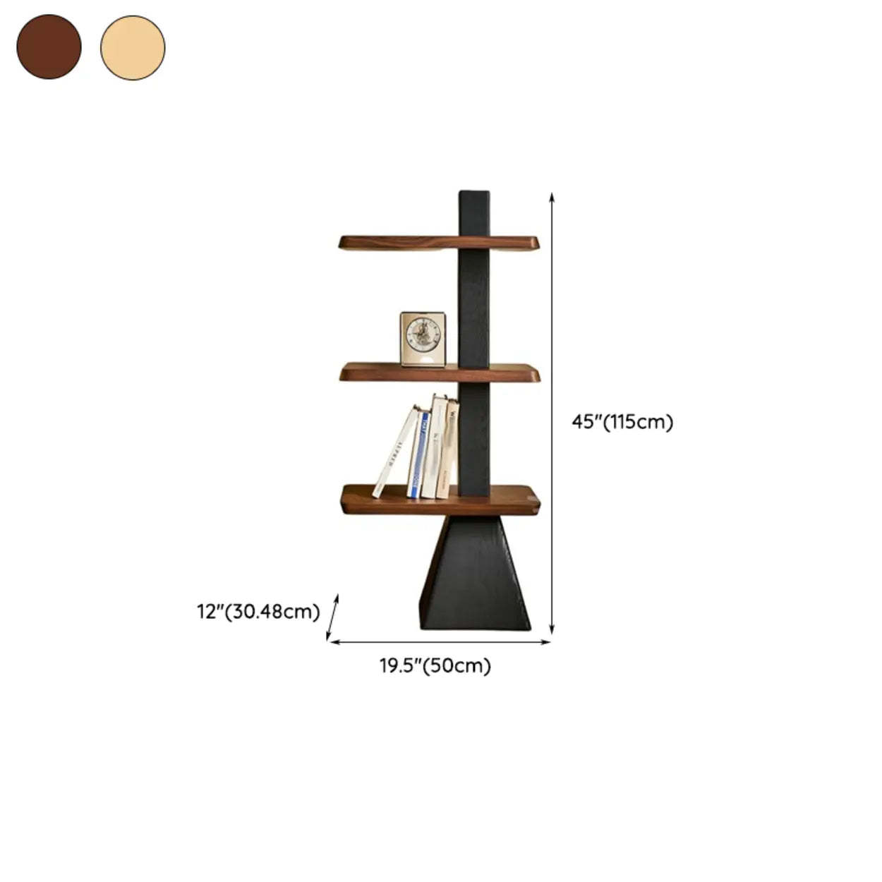 Mid-Century Wood Tiered Open Back Bookshelf