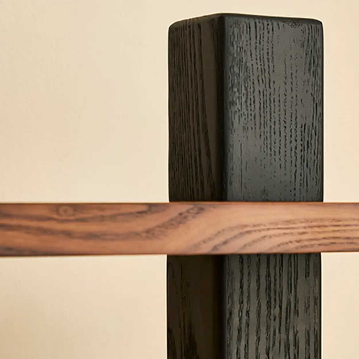 Mid-Century Wood Tiered Open Back Bookshelf — Vintage Color
