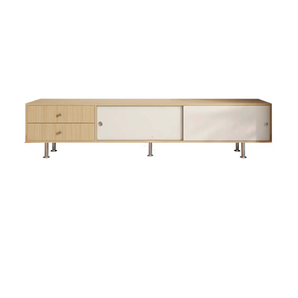 Modern stand storage tv stands in wood — 87" L x 16" W x 20" H / Natural