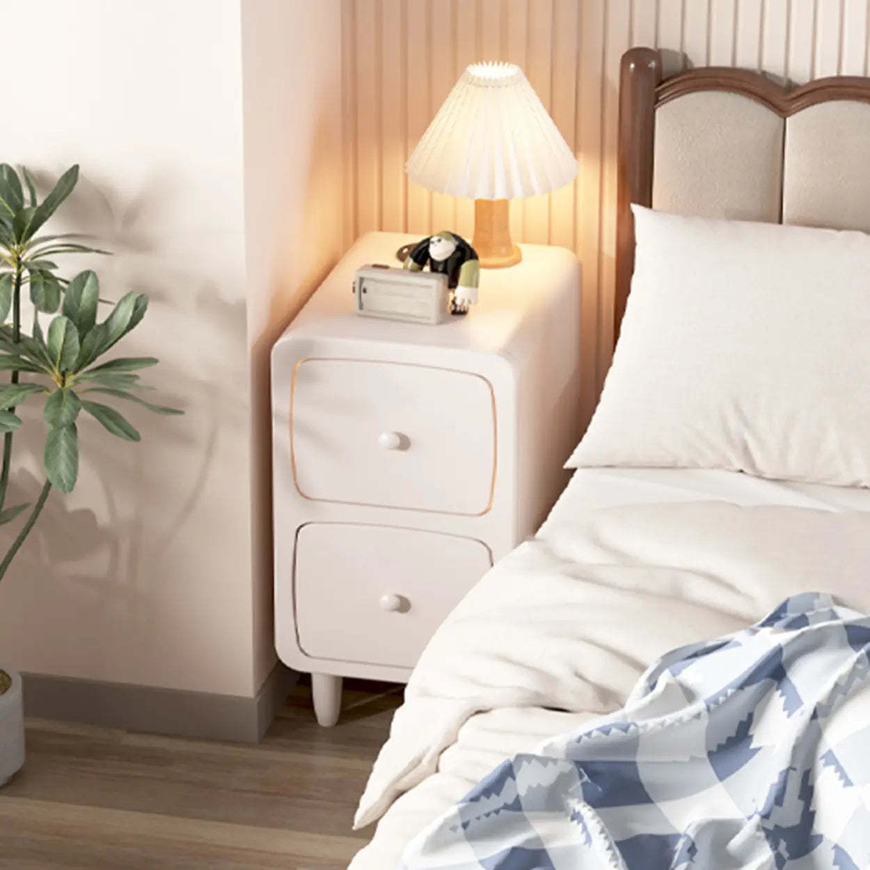 Mid-Century Wood Nightstand with Drawer