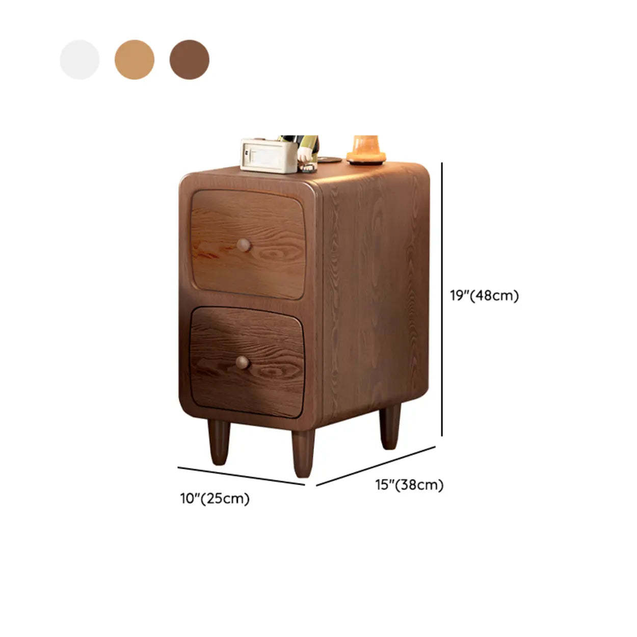 Mid-Century Wood Nightstand with Drawer