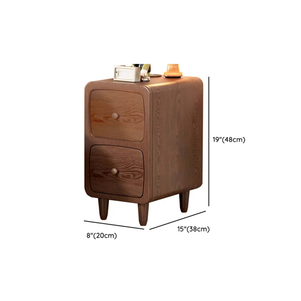 Mid-Century Wood Nightstand with Drawer