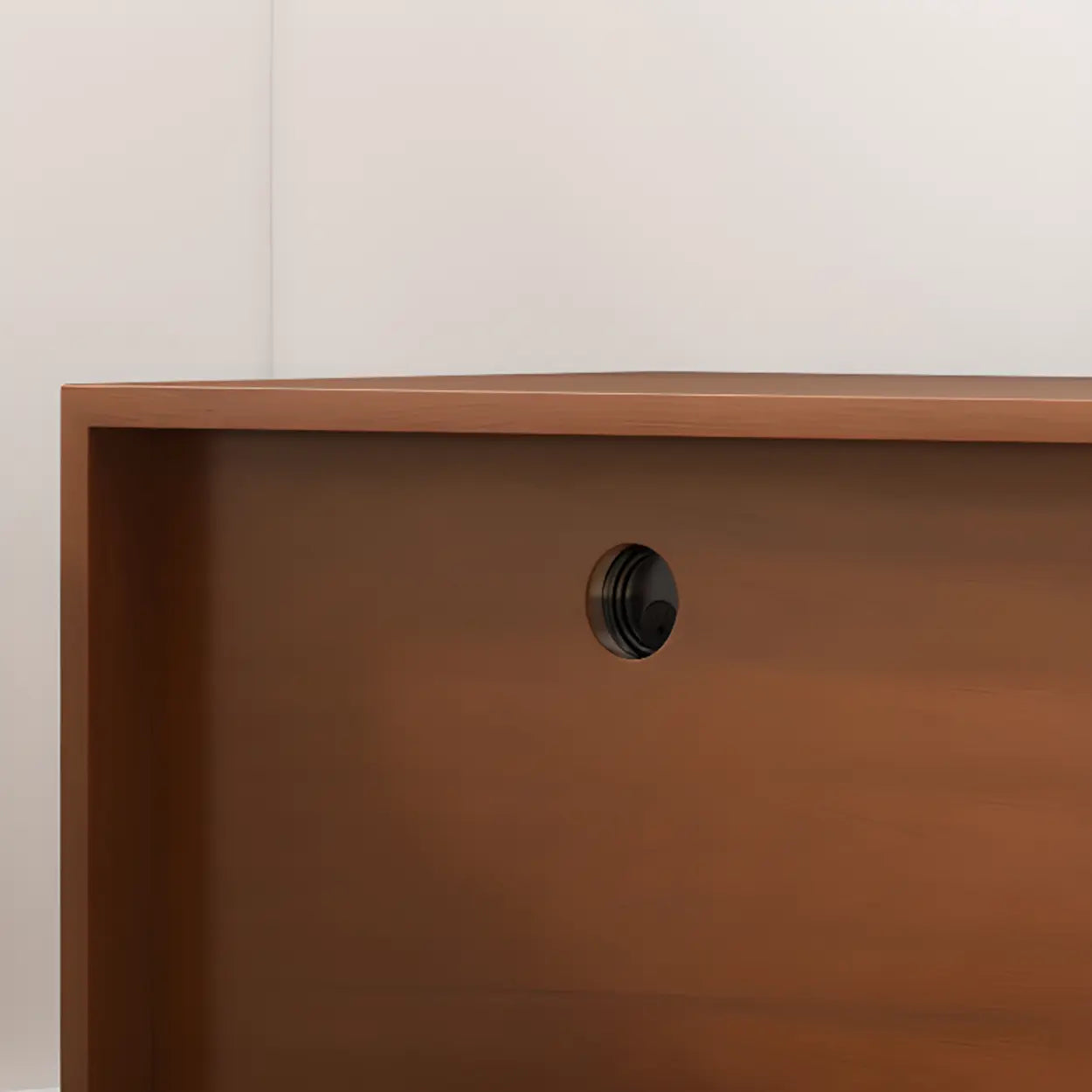 Mid-Century Walnut Wood TV Stand with Storage