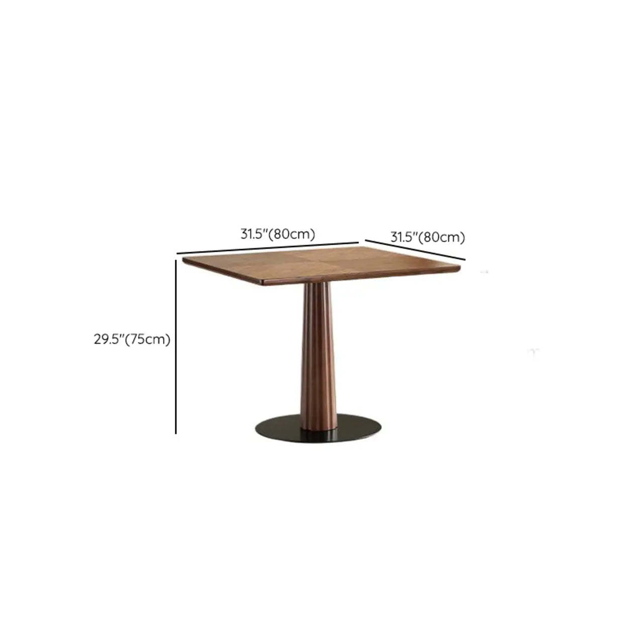 Mid-Century Wood Brown Square Dining Table