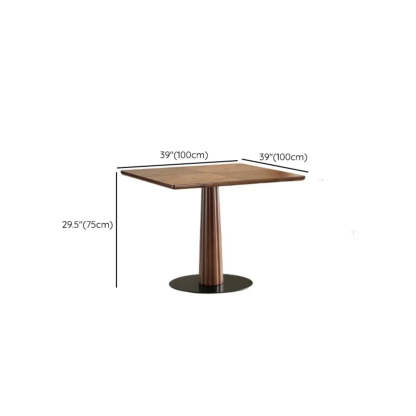 Mid-Century Wood Brown Square Dining Table