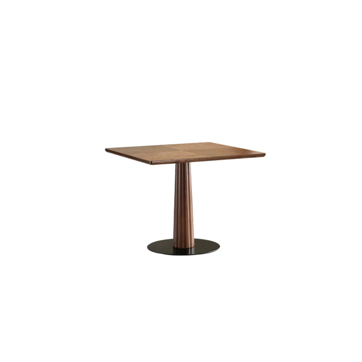 Mid-Century Wood Brown Square Dining Table — Table Only
