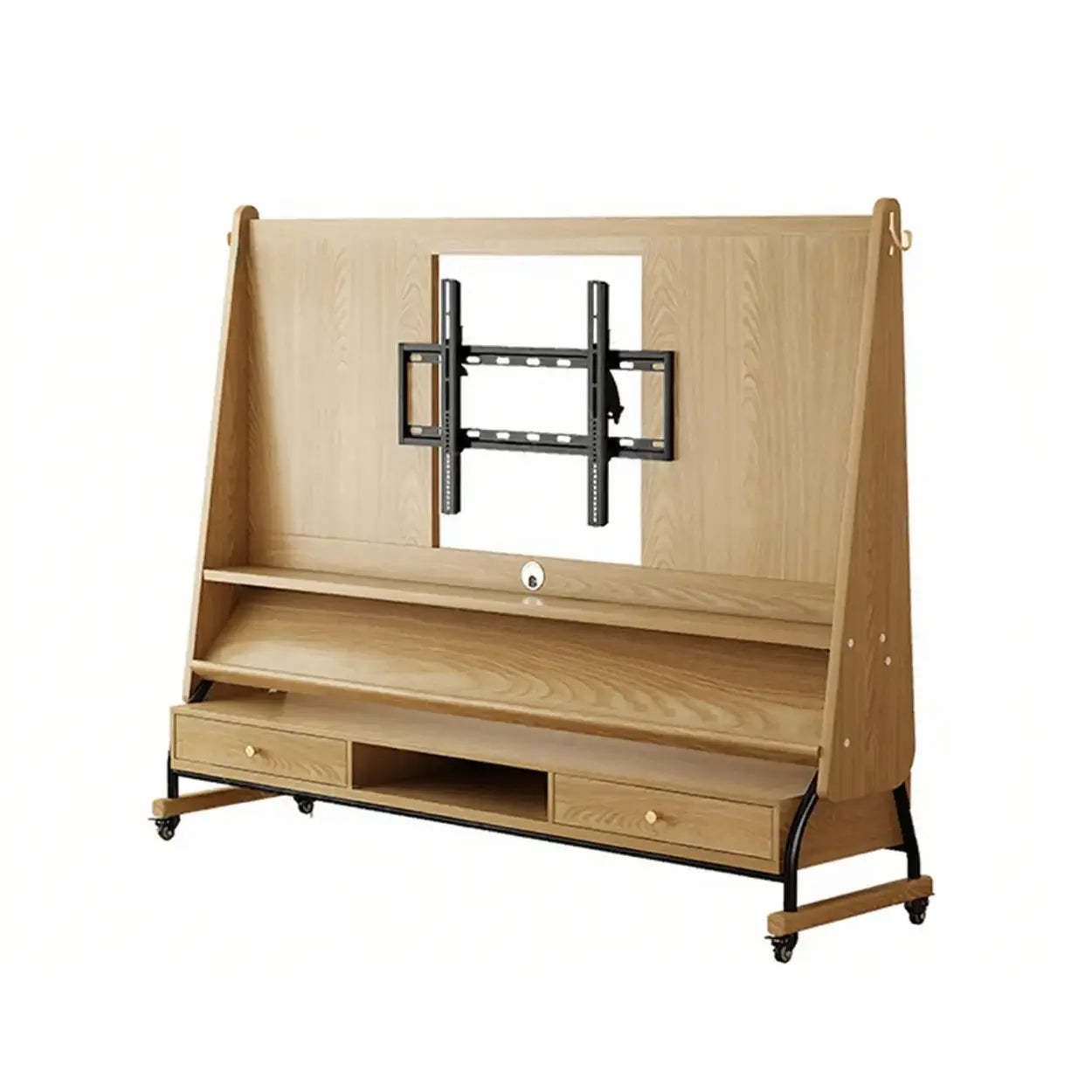 Mid-Century Wood Adjustable TV Mount Stand