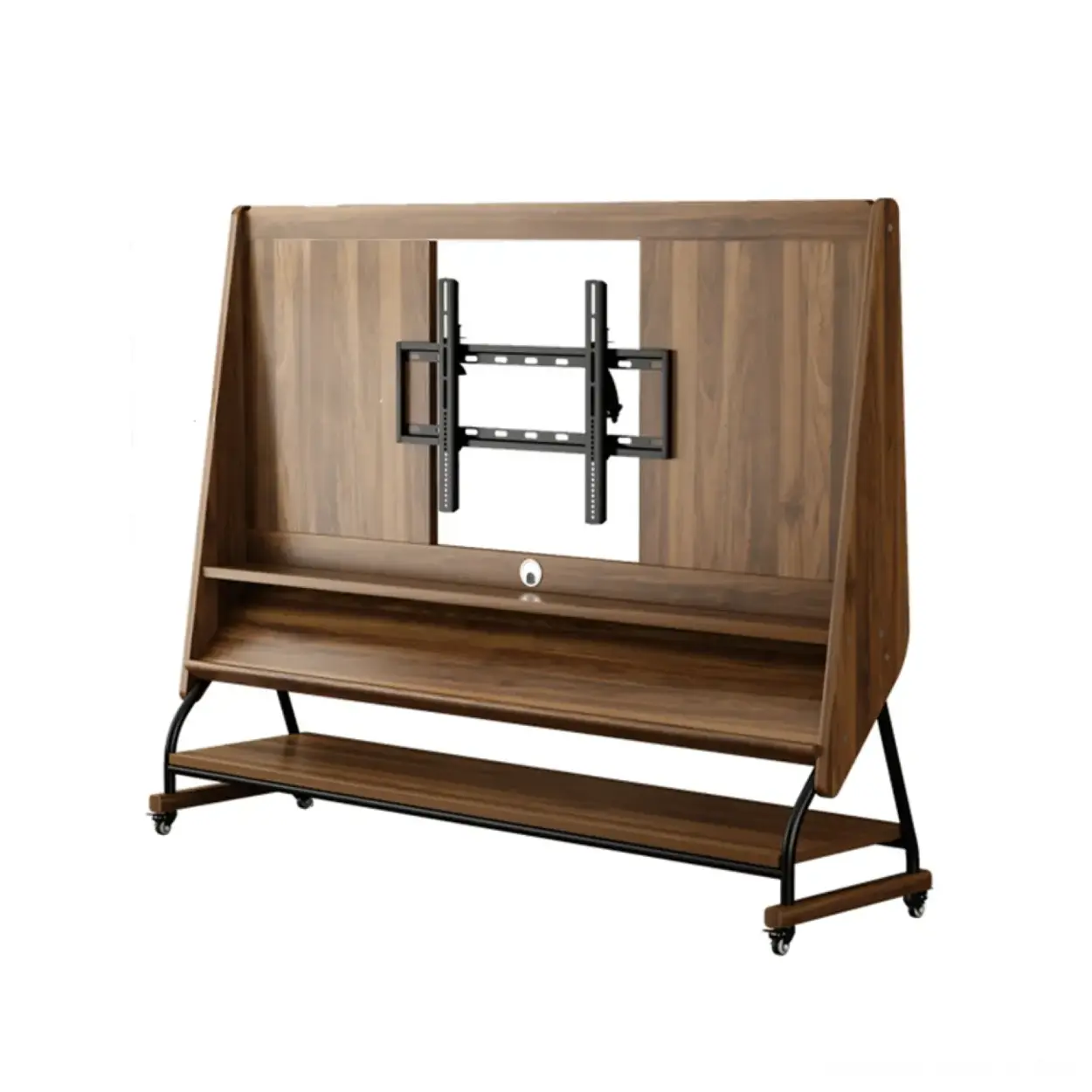 Mid-Century Wood Adjustable TV Mount Stand