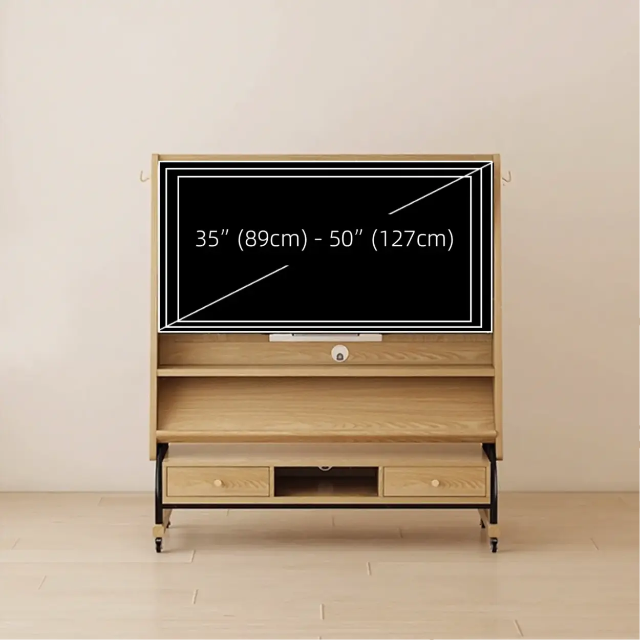 Mid-Century Wood Adjustable TV Mount Stand