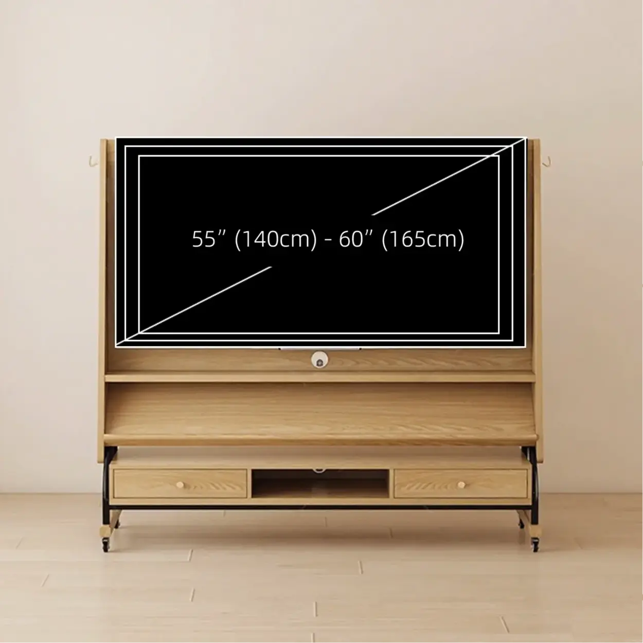 Mid-Century Wood Adjustable TV Mount Stand
