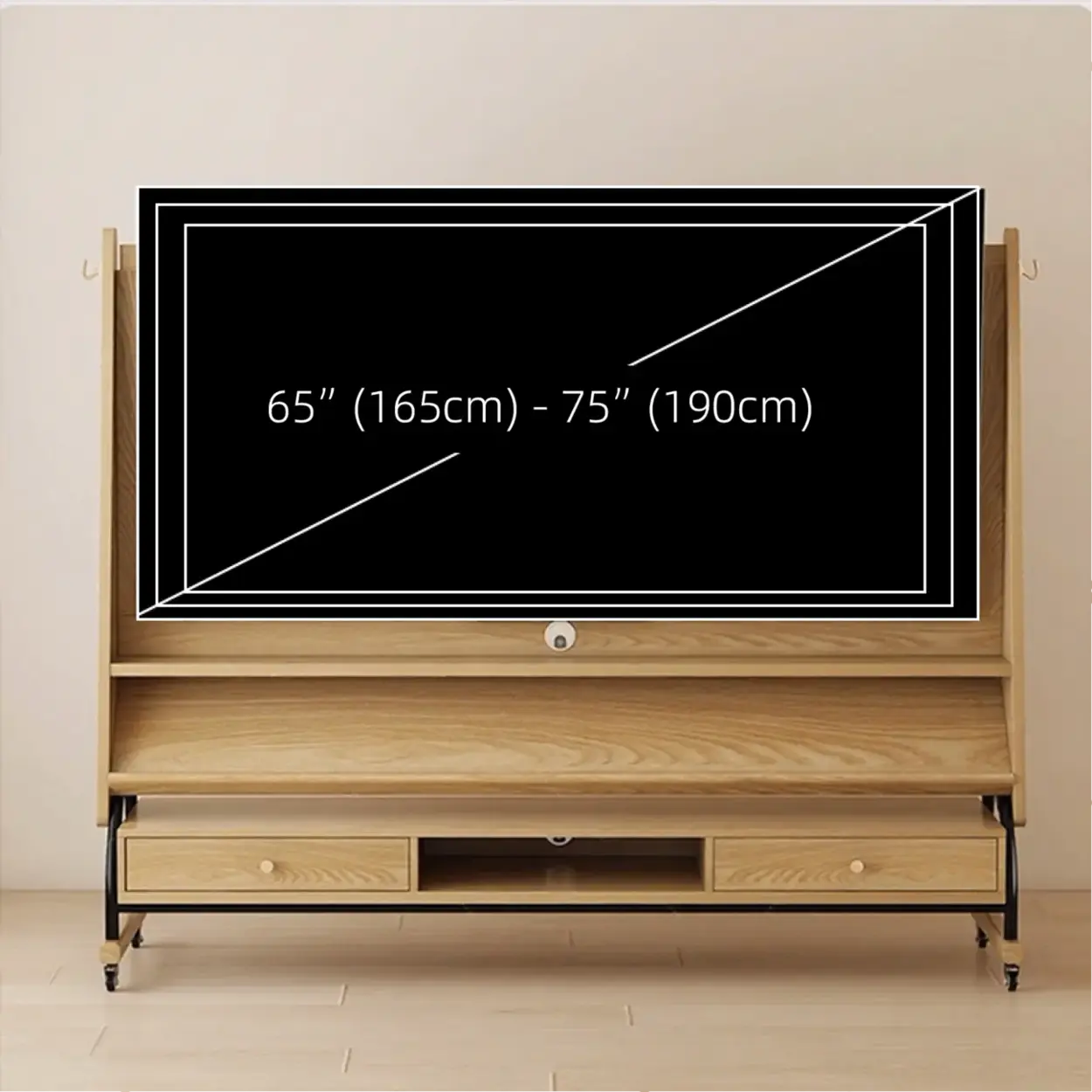 Mid-Century Wood Adjustable TV Mount Stand