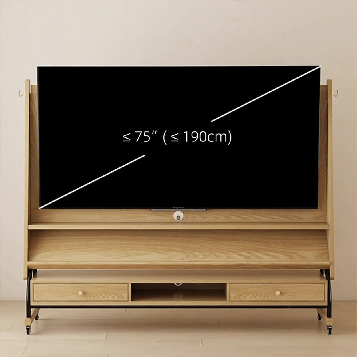 Mid-Century Wood Adjustable TV Mount Stand