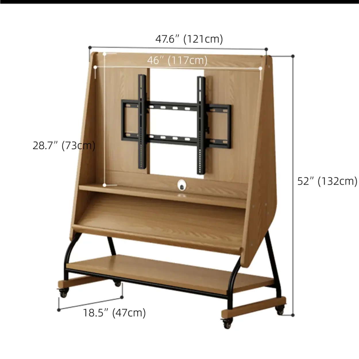 Mid-Century Wood Adjustable TV Mount Stand
