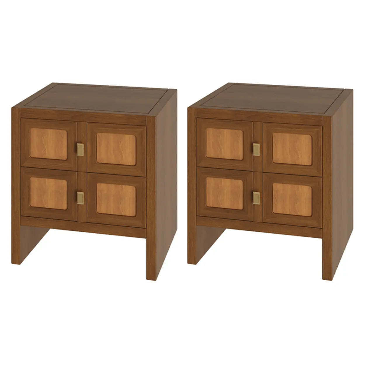Modern drawer nightstands in wood — Brown / 2 Piece Set