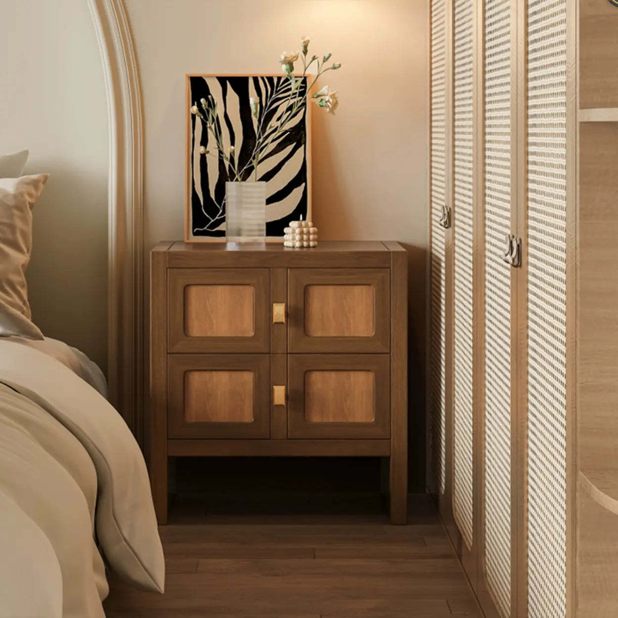 Mid-Century Wood Nightstand with Drawer
