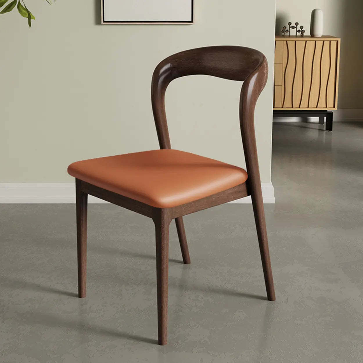 Modern open-back upholstered wood fabric dining chairs & benches
