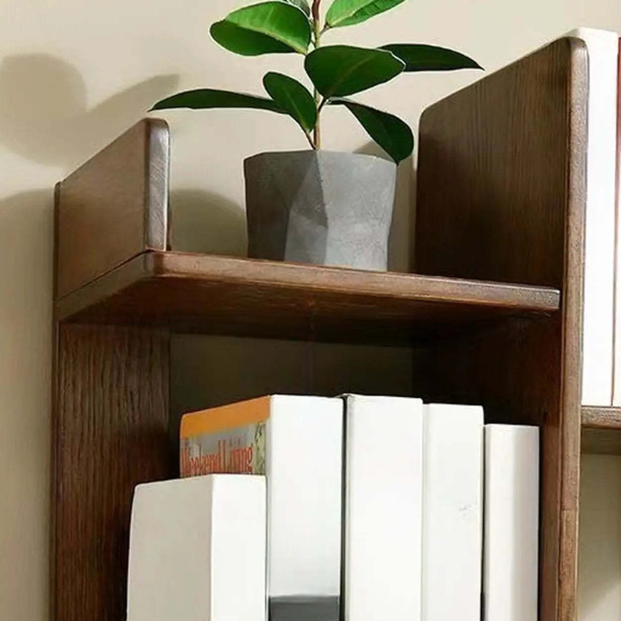 Mid-Century Wood Vertical Open-Back Bookshelf