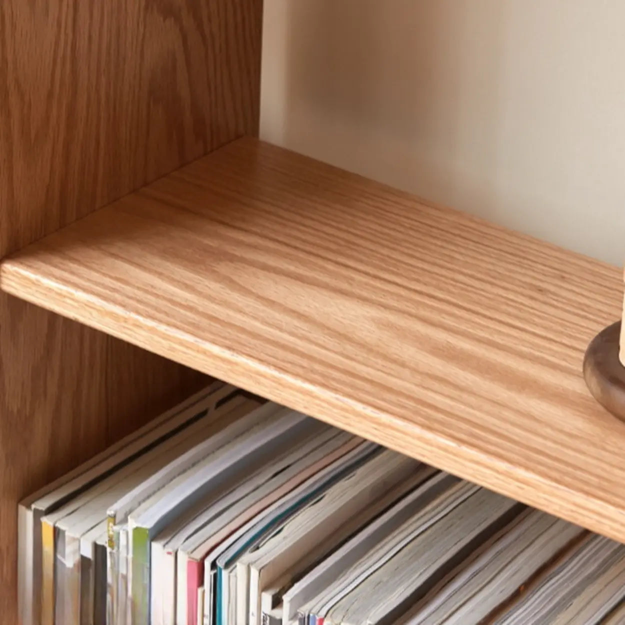 Mid-Century Wood Vertical Open-Back Bookshelf