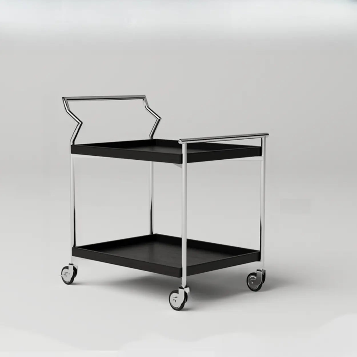 Mid-Century Rectangle Wood Stainless Steel End Table