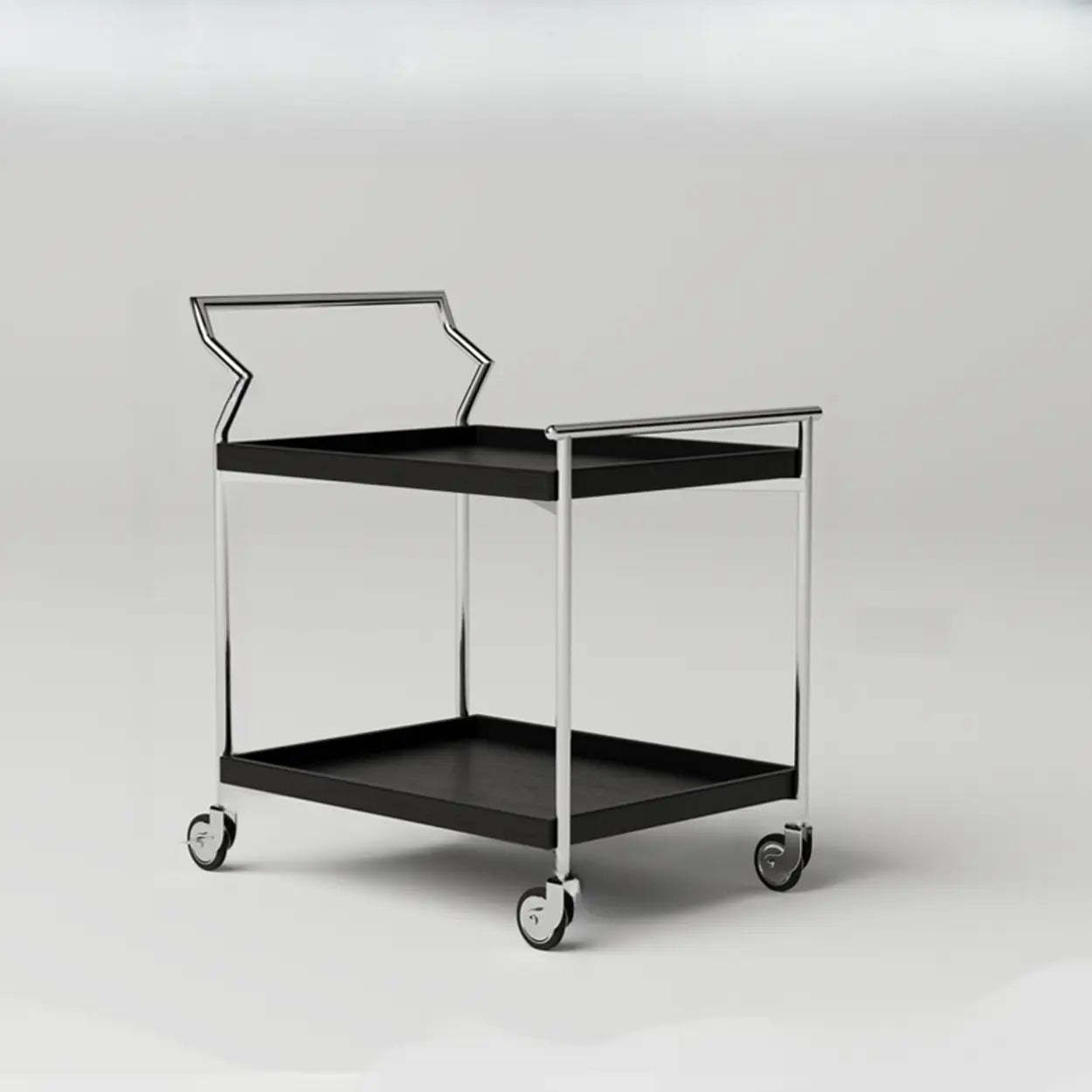 Mid-Century Rectangle Wood Stainless Steel End Table