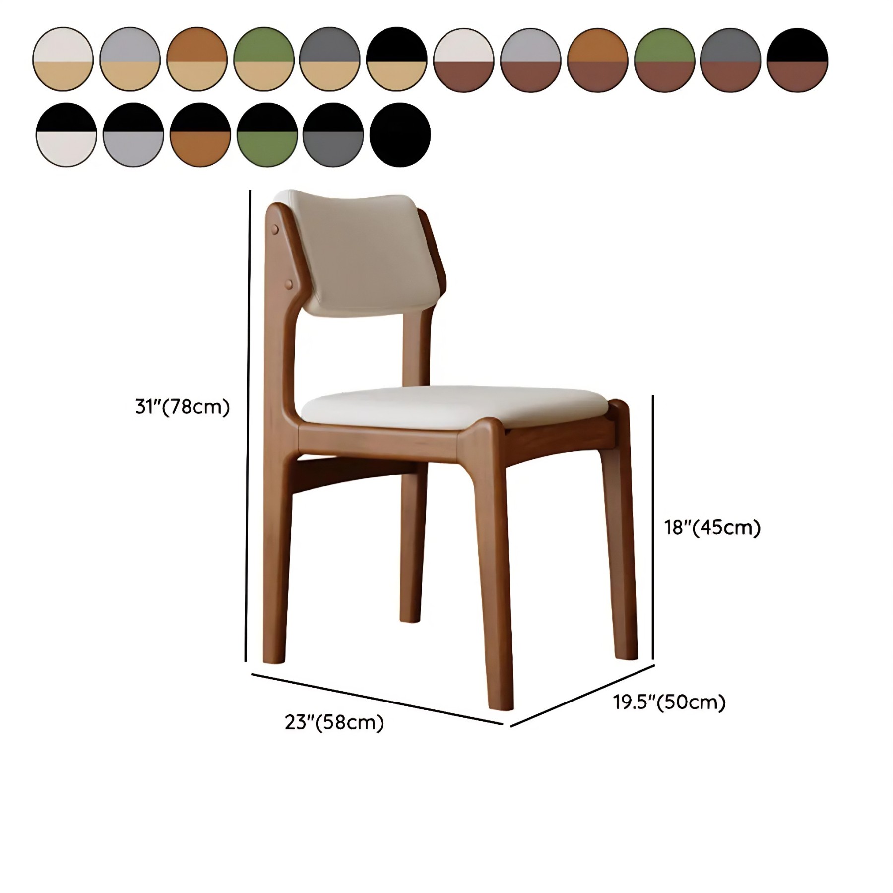 Mid-Century Upholstered Open-Back Dining Chair