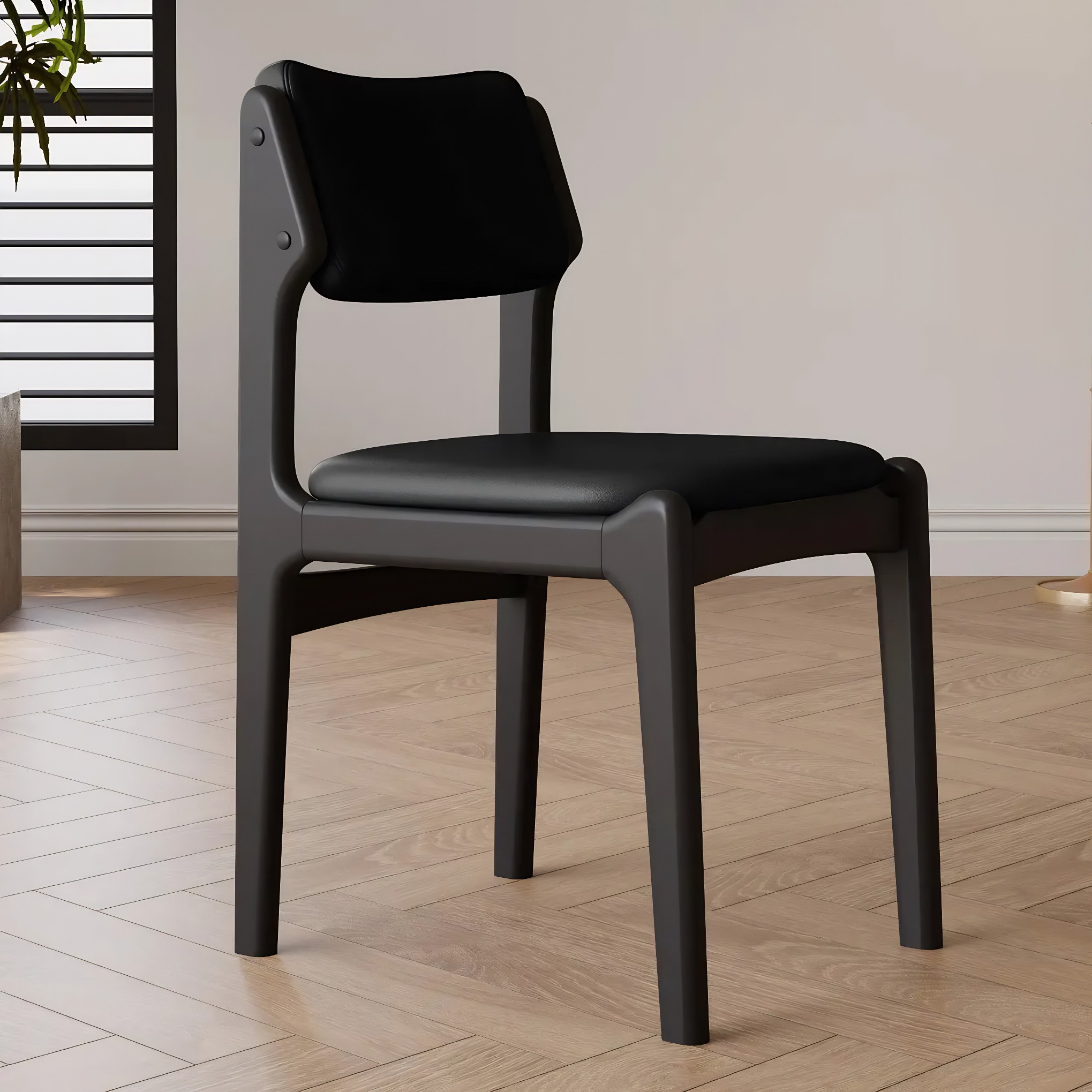 Mid-Century Upholstered Open-Back Dining Chair