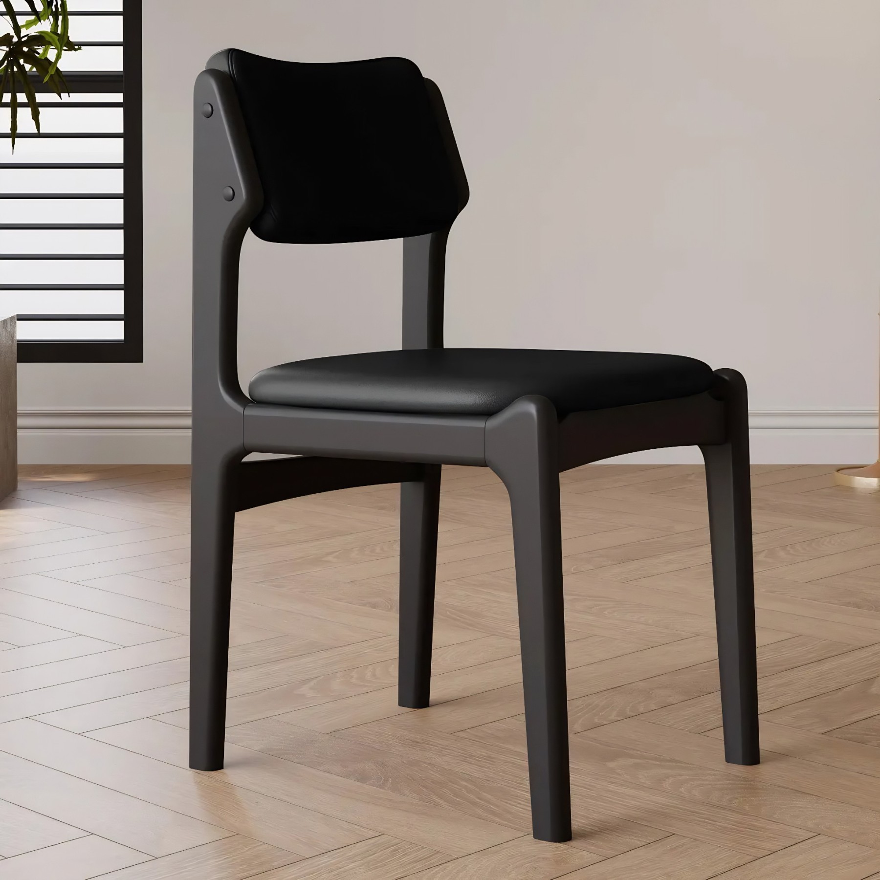 Mid-Century Upholstered Open-Back Dining Chair