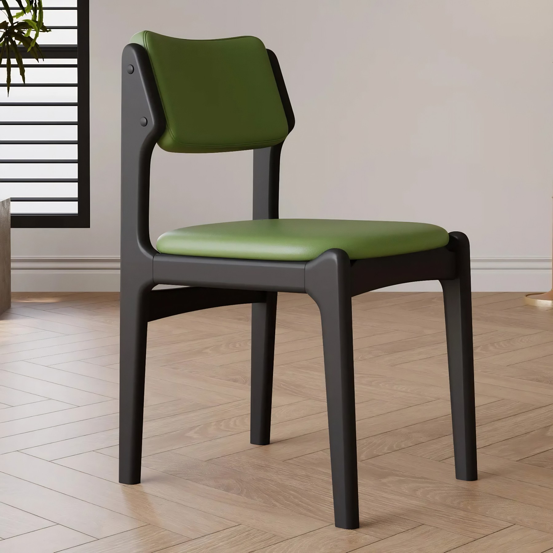 Mid-Century Upholstered Open-Back Dining Chair