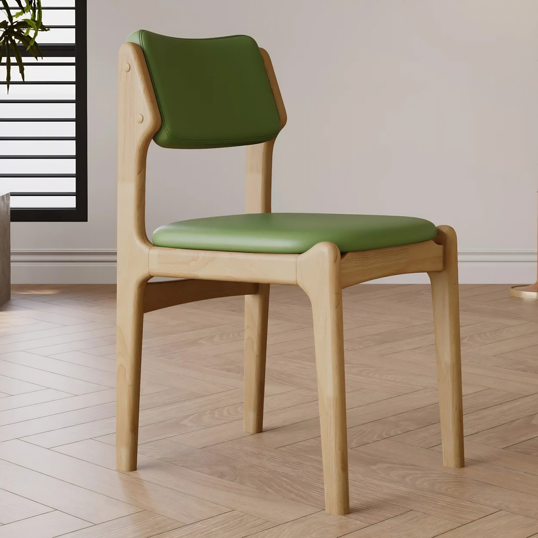 Mid-Century Upholstered Open-Back Dining Chair